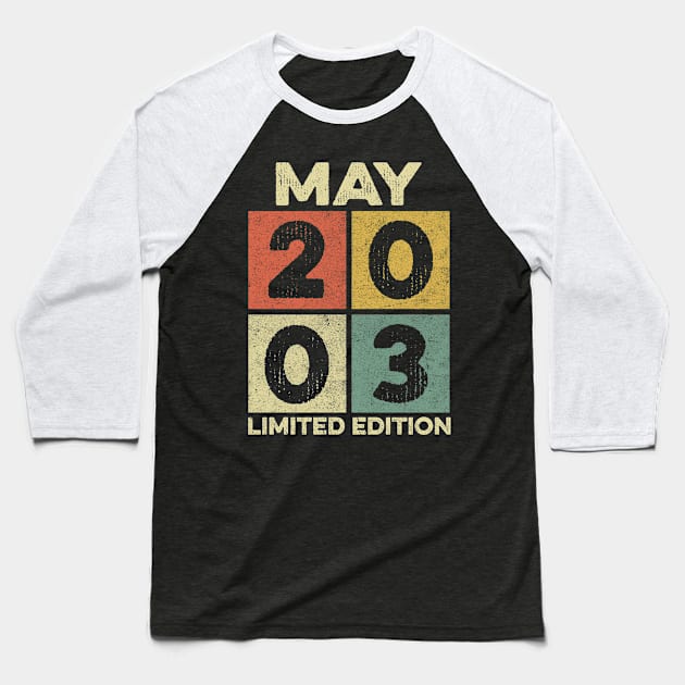 19 Year Old 19th Birthday Design for May 2003 born Limited Edition Legend BDay Gift Baseball T-Shirt by mahmuq